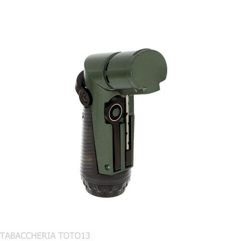 Silver Match Skopje Triple Jet Flame with Green Die - Lighter For Cigar - Silver Match
