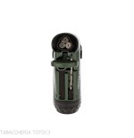 Silver Match Skopje Triple Jet Flame with Green Die - Lighter For Cigar - Silver Match