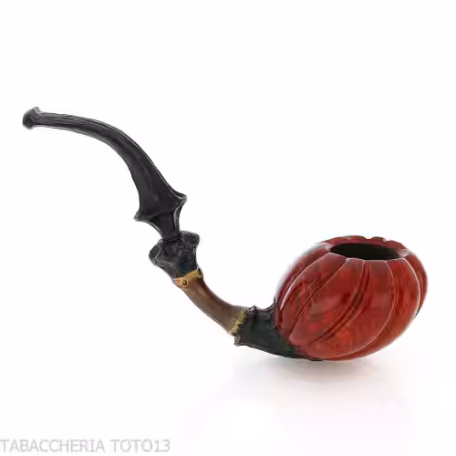 C-pipe Wang flower bud shape pipe natural briar finish - C-Pipe Wang - Wang C-pipe