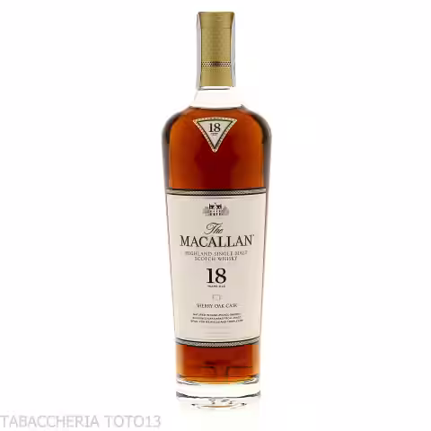 Raro Single malt whisky Macallan 18 Y.O. Sherry Oak Cask edizione 2023
