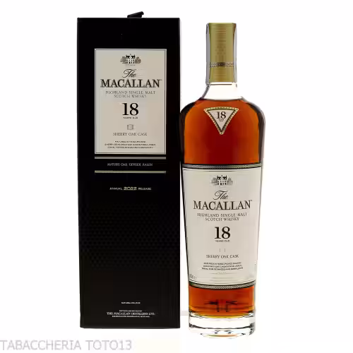 Raro Single malt whisky Macallan 18 Y.O. Sherry Oak Cask edizione 2023