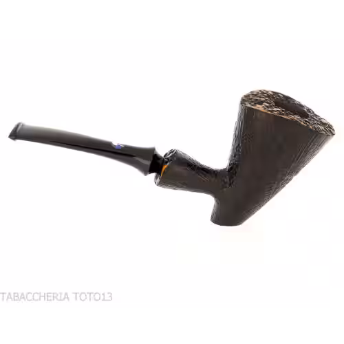 Valbruna straight Cavalier pipe with black sandblasted finish