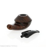 Iconic Valbruna Rhodesian-shaped pipe in dark polished briar