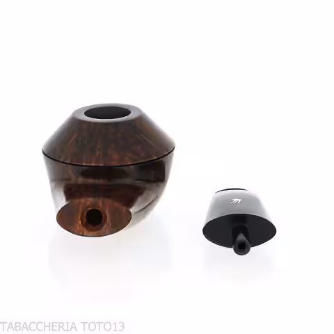 Iconic Valbruna Rhodesian-shaped pipe in dark polished briar