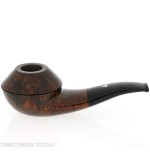 Iconic Valbruna Rhodesian-shaped pipe in dark polished briar