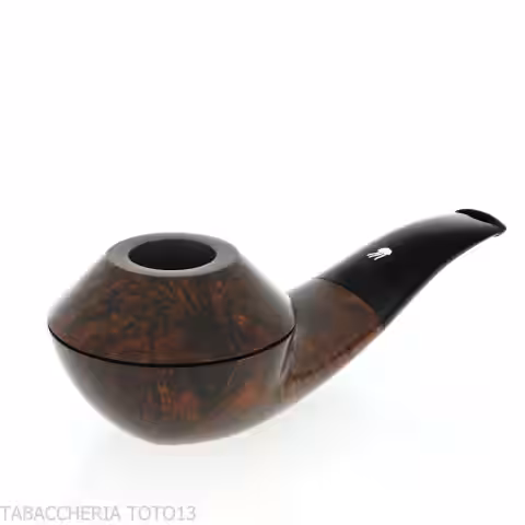 Iconic Valbruna Rhodesian-shaped pipe in dark polished briar