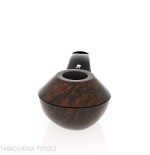 Iconic Valbruna Rhodesian-shaped pipe in dark polished briar