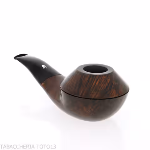 Iconic Valbruna Rhodesian-shaped pipe in dark polished briar