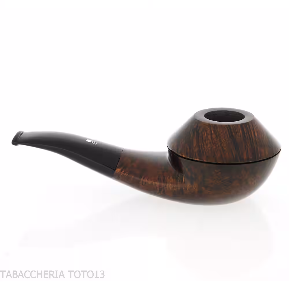 Iconic Valbruna Rhodesian-shaped pipe in dark polished briar
