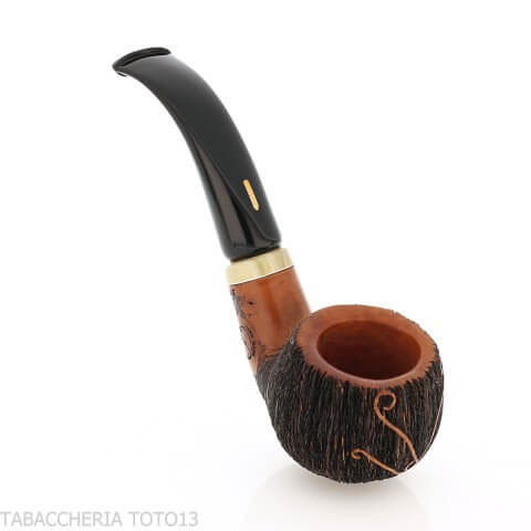 Amorelli-Pfeife mit gebogener Flasche mit San Michele-Stiftgravuren - Amorelli - Amorelli Pipe