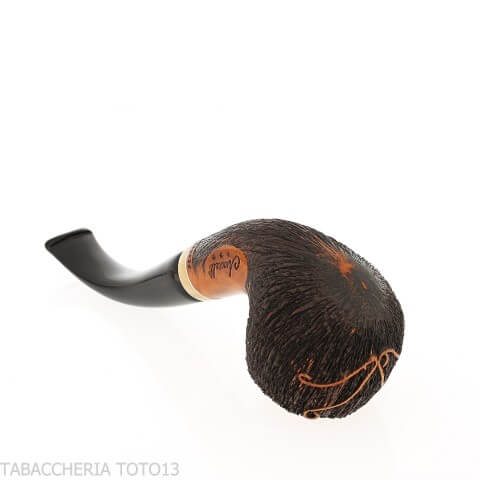 Amorelli-Pfeife mit gebogener Flasche mit San Michele-Stiftgravuren - Amorelli - Amorelli Pipe