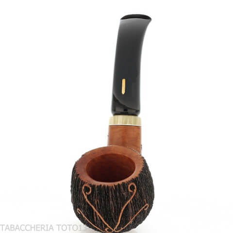 Pipe Amorelli bent apple stylo avec gravures San Michele - Amorelli - Amorelli Pipe