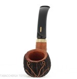 Pipe Amorelli bent apple stylo avec gravures San Michele - Amorelli - Amorelli Pipe