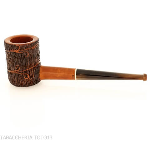 Pipe Poker Amorelli avec gravure de plumes de San Michele Ultra-légère