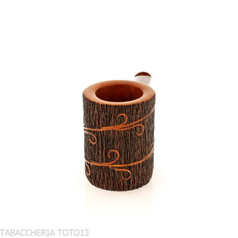 Pipe Poker Amorelli avec gravure de plumes de San Michele Ultra-légère