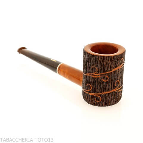 Pipe Poker Amorelli avec gravure de plumes de San Michele Ultra-légère