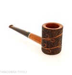 Pipa Amorelli Poker con grabado de pluma de San Michele | Ultraligera