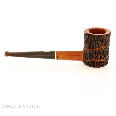 Pipe Poker Amorelli avec gravure de plumes de San Michele Ultra-légère