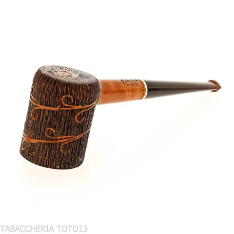 Pipa Amorelli Poker con grabado de pluma de San Michele | Ultraligera