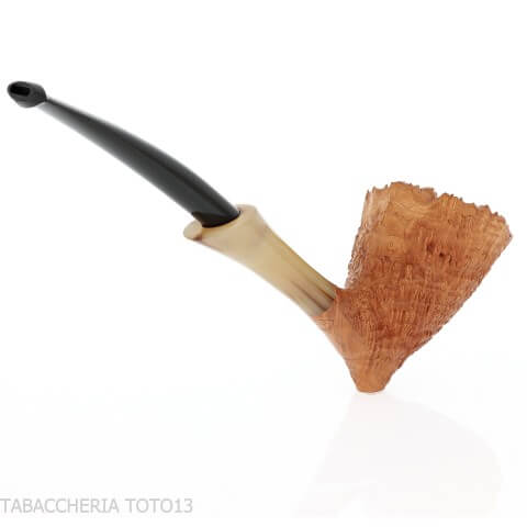 C-Pfeife in Cavalier-Form aus sandgestrahltem Bruyèreholz