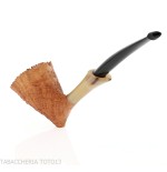 C-Pfeife in Cavalier-Form aus sandgestrahltem Bruyèreholz