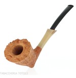 C-Pfeife in Cavalier-Form aus sandgestrahltem Bruyèreholz