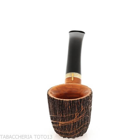 Amorelli Curved Pot Pipe with San Michele Pen Engraving - Amorelli - Amorelli Pipe