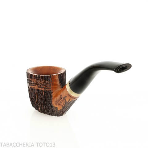 Amorelli Curved Pot Pipe with San Michele Pen Engraving - Amorelli - Amorelli Pipe