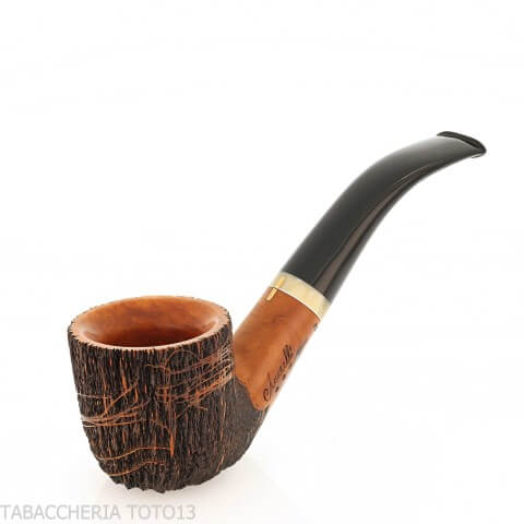 Amorelli Curved Pot Pipe with San Michele Pen Engraving - Amorelli - Amorelli Pipe