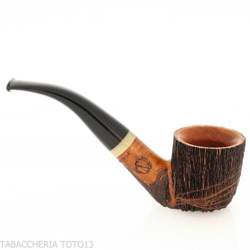 Pipe à pot courbée Amorelli avec gravure San Michele Pen - Amorelli - Amorelli Pipe