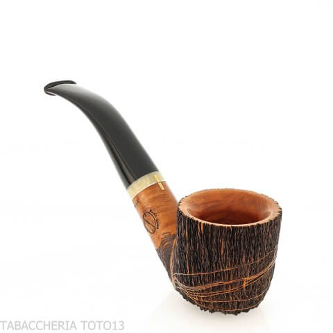 Amorelli Curved Pot Pipe with San Michele Pen Engraving - Amorelli - Amorelli Pipe
