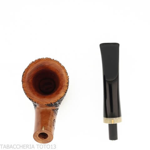 Amorelli Curved Pot Pipe with San Michele Pen Engraving - Amorelli - Amorelli Pipe