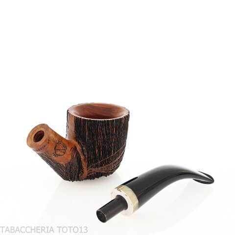Amorelli Curved Pot Pipe with San Michele Pen Engraving - Amorelli - Amorelli Pipe