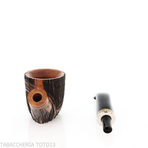Amorelli Curved Pot Pipe with San Michele Pen Engraving - Amorelli - Amorelli Pipe