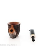 Amorelli Curved Pot Pipe with San Michele Pen Engraving - Amorelli - Amorelli Pipe