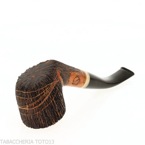 Amorelli pipa Pot curva con incisioni penna San Michele - Amorelli - Amorelli Pipe
