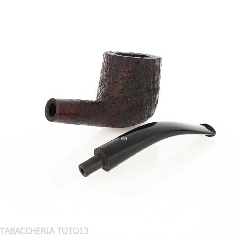 Pebble Grain dark sandblasted bent pot shape pipe - Ashton - William “Ashton” Taylor