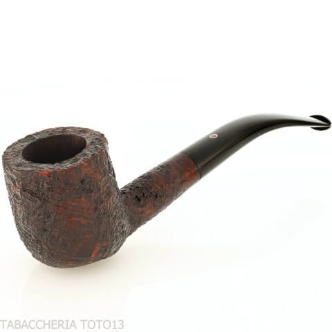 Pebble Grain dark sandblasted bent pot shape pipe - Ashton - William “Ashton” Taylor