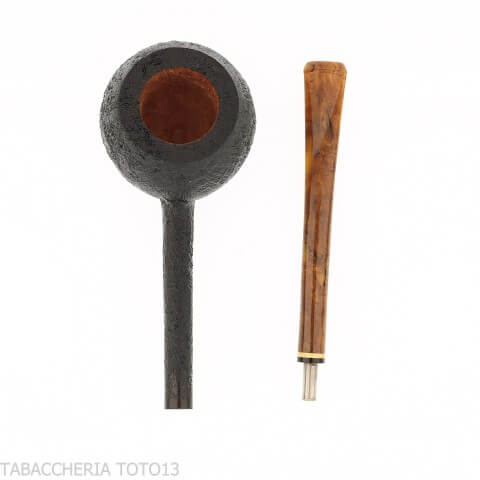 C-Pipe Wang Apple Pencil-shaped pipe in sandblasted briar - C-Pipe Wang - Wang C-pipe