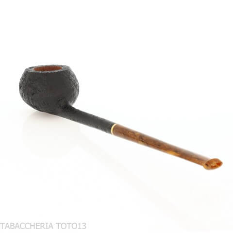 C-Pipe Wang Apple Pencil-shaped pipe in sandblasted briar - C-Pipe Wang - Wang C-pipe