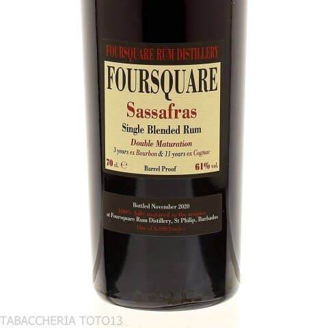 Foursquare Sassafras 14 y.o. Double Maturation Vol.61% Cl.70 - Rhum - Foursquare rum distillery