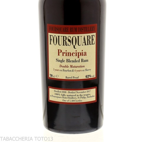 Foursquare Principia Single Blended Rum Vol.62% Cl.70 - Rhum - Foursquare rum distillery