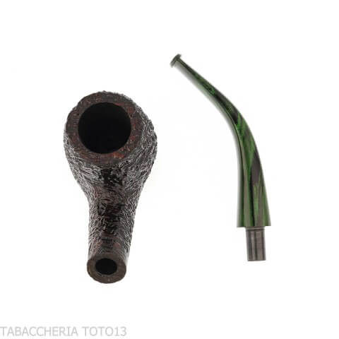 Pipa Ashton Brindle forma Bent Billiard sabbiata scura | Pipa Inglese