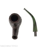 Pipa Ashton Brindle forma Bent Billiard sabbiata scura | Pipa Inglese