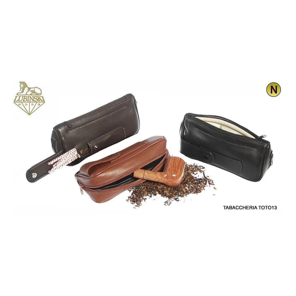 Savinelli Porta Pipa Leather 1 Pipe Bag - Black 