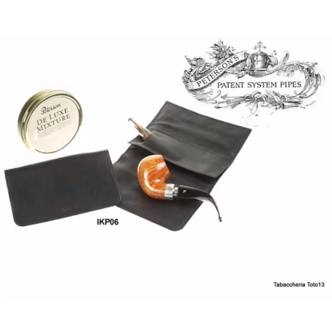 Bolsa enrollable de cuero Peterson con interior de goma-Bolsas para pipas de tabaco