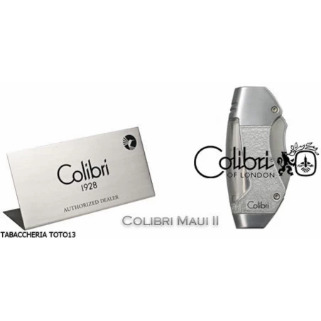 Briquet cigare Colibrì Maui acier brossé avec cigares coupeurs