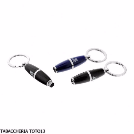 Lubinski 8mm olive cigar punch, blue lacquer, with key ring - Accessories Cigar - Metal