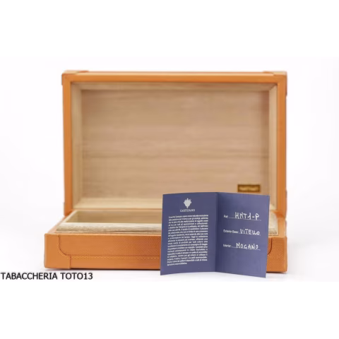 Cartujano viaje rectangular humidor de cuero de color naranja o marrón - Accesorios Del Cigarro