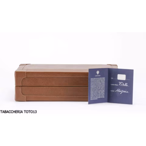 Cartujano viaje rectangular humidor de cuero de color naranja o marrón - Accesorios Del Cigarro
